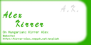 alex kirrer business card